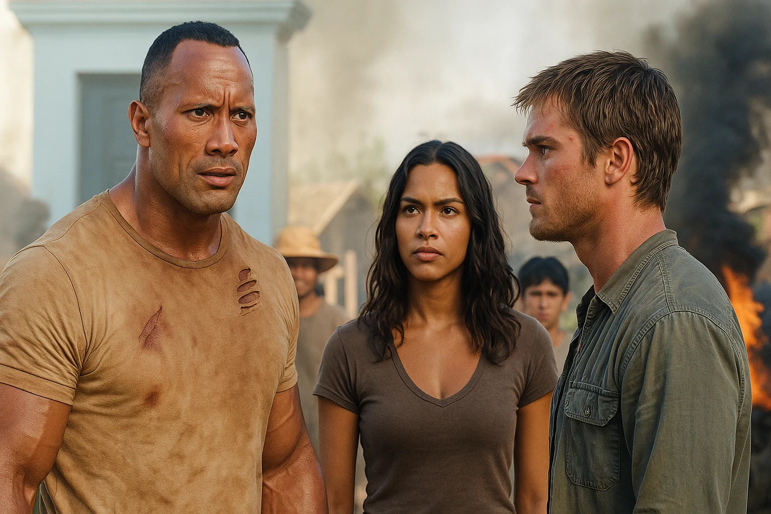 Poster film The Rundown (2003) menampilkan Dwayne Johnson dan Seann William Scott dengan latar hutan Amazon.